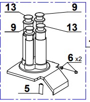 Straight 4 Hole Feed Head (Cl5