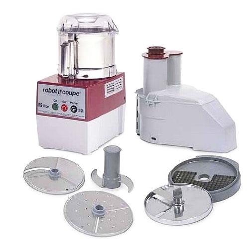 Robot Coupe R2U DICE Combination Food Processor with 3 Qt. / 3 Liter  Stainless Steel Bowl, Continuous Feed & 4 Discs - 2 hp